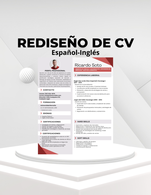 Rediseño de CV en español e inglés